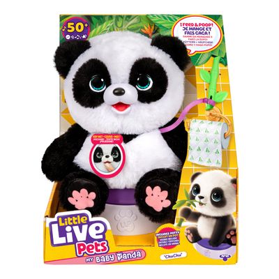 Little Live Pets My Baby Talking Panda ChuChu, Cuddly Panda Toy Plush with 50+ Sounds, Potty Dance, Kick, Feed, Kids Interactive Animal Toys Ages 4+