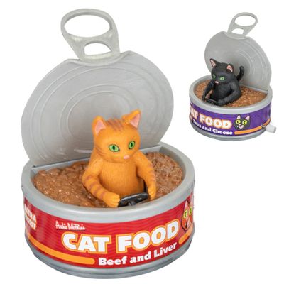Archie McPhee Wet Food Joyride Wind-Up Cat Cans  Hilarious Soft Vinyl Toy Car for Cats, Fun Racing Action (Colors May Vary - One Cat Per Order)