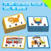 24 Set 3-Letter Word Puzzle Cards, 72 PCS Self Correcting Word Spelling Puzzles, Double Sided Puzzle Cards for Kindergarten Preschool Learning view 2