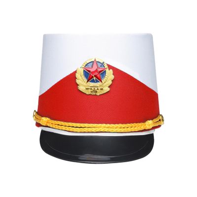 Alvivi Drum Major Hat Soldier Hat Nutcrackers Hat Teen Adult Halloween Cosplay Party Hat Soldier Marching Band Hat Type S Red Medium