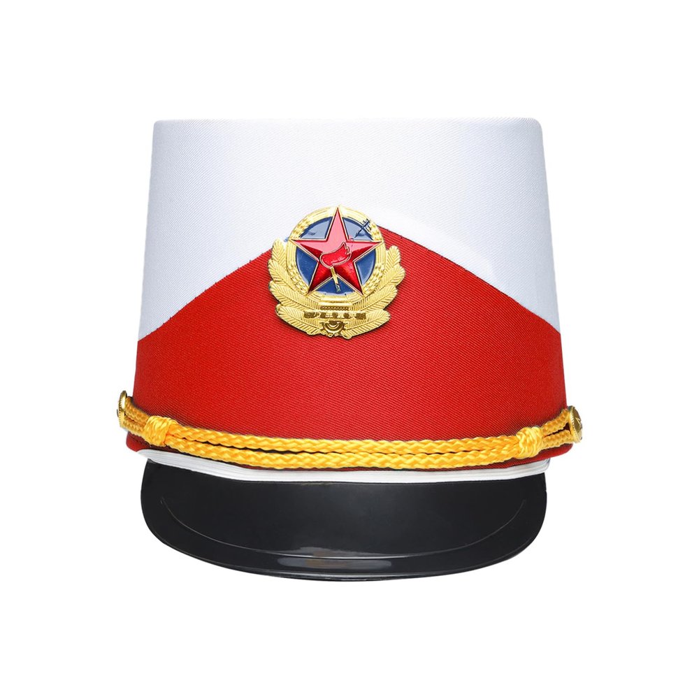 Alvivi Drum Major Hat Soldier Hat Nutcrackers Hat Teen Adult Halloween Cosplay Party Hat Soldier Marching Band Hat Type S Red Medium