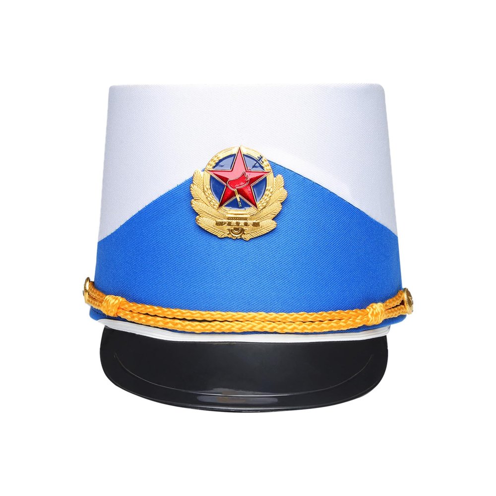 Alvivi Drum Major Soldier Nutcrackers Teen Adult Halloween Cosplay Party Marching Band Hat - Blue Medium