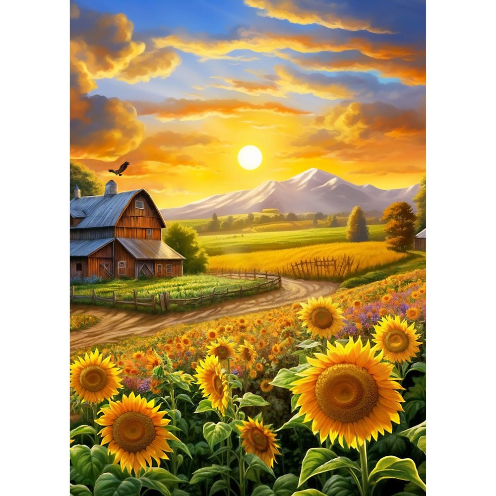 Puzzles for Adults 1000 Pieces, Fall Sunflower Puzzle, Challenging Impossible Puzzles Perfectly Interlocking, No Dust Home Decoration & Gifts for Friends Parents Father's Day