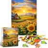 Puzzles for Adults 1000 Pieces, Fall Sunflower Puzzle, Challenging Impossible Puzzles Perfectly Interlocking, No Dust Home Decoration & Gifts for Friends Parents Father's Day view 2