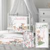 Personalized Baby Bedding Set with Name Woodland Animals Design - Custom Blanket, Fitted Crib Sheet, Changing Pad Cover & Room Rug 4-Piece Gift for Babies view 1