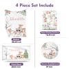 Personalized Baby Bedding Set with Name Woodland Animals Design - Custom Blanket, Fitted Crib Sheet, Changing Pad Cover & Room Rug 4-Piece Gift for Babies view 2