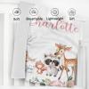 Personalized Baby Bedding Set with Name Woodland Animals Design - Custom Blanket, Fitted Crib Sheet, Changing Pad Cover & Room Rug 4-Piece Gift for Babies view 4