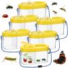 6 Pack Bug Catcher Kit for Kids Bulk Insect Habitat Viewer with Magnifying Glass Vents Portable Bug Collection Cage with Lanyard Nature Outdoor Explorer Set for Boys Girls Birthday Gift(Yellow) view 1