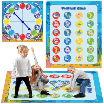 Giant Floor Games - Summer Ocean Pose Balance Game, Under The Sea Party, Indoor Outdoor Interactive Game for Adults - Promotes Physical Activity, Family Board Mat for Lawn Yard Camping