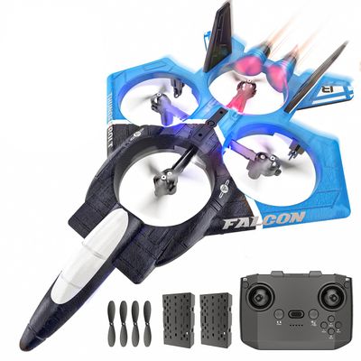 BEZGAR RC Airplane, 2.4GHZ 6-axis Gyro Remote Control Airplane, Gesture Control RC Helicopter, 360 Flip Fighter Jet Toy, Toys for Ages 8-13 with Colorful LED Navigation Lights Blue