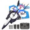 BEZGAR RC Airplane, 2.4GHZ 6-axis Gyro Remote Control Airplane, Gesture Control RC Helicopter, 360 Flip Fighter Jet Toy, Toys for Ages 8-13 with Colorful LED Navigation Lights Blue view 1