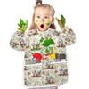 MNSRUU Smock for Kids Sloth Cartoon Cute Long Sleeve Kids Art Smock Paint Aprons with Pockets for Age 2-4 Years, S view 2