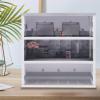 1:64 Scale 3-Tiers Vehicle Model Display Case, with Parking Lot Scene, Acrylic Model Car Display Case with LED Light & Dust Proof Door Garage Scene Model Display Cabinet for Toy Model Cars view 1
