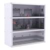 1:64 Scale 3-Tiers Vehicle Model Display Case, with Parking Lot Scene, Acrylic Model Car Display Case with LED Light & Dust Proof Door Garage Scene Model Display Cabinet for Toy Model Cars view 2