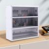 1:64 Scale 3-Tiers Vehicle Model Display Case, with Parking Lot Scene, Acrylic Model Car Display Case with LED Light & Dust Proof Door Garage Scene Model Display Cabinet for Toy Model Cars view 4