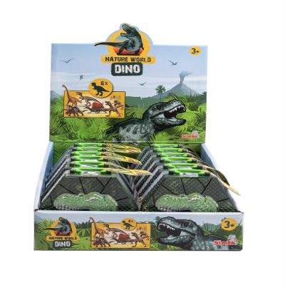 Dinosaurs in Box, Pack of 6, Various Dinosaurs, 8-9 cm, Hinged Box with T-Rex Logo, from 3 Years