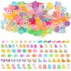 GGSTDDUP 84pcs Luminous Mini Resin Ducks, Fish, Salamander, Frog, Lizard, Rabbit, Pig, Dolphin, Flamingo, Cow, Mushroom, Turtle Glow in The Dark for Micro Landscape Dollhouse Garden (12 Styles) view 1