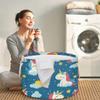 Gumuslen Moon Unicorns Storage Basket Stars Clouds Horse Foldable Storage Bin with Handles Organizer Bins Shelves Boxes for Blankets Clothes Shoes Closet Living Room view 2