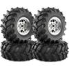 REDSPIDER  Metal 2.2 Beadlock Wheels and Tires 2.2'' Crawler Monster Spike Tire(4pcs) for 1/10 RC Crawler Car TRX4 TRX6 Axial SCX10 90046 SCX10 III AXI03007 Tamiya CC01 D90 D110 (Silver) view 1