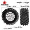 REDSPIDER  Metal 2.2 Beadlock Wheels and Tires 2.2'' Crawler Monster Spike Tire(4pcs) for 1/10 RC Crawler Car TRX4 TRX6 Axial SCX10 90046 SCX10 III AXI03007 Tamiya CC01 D90 D110 (Silver) view 2