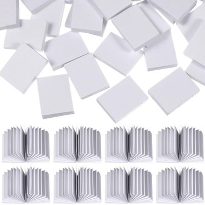 100PCS Miniatures Blank Books White Dollhouse Books Ornament for Crafts Bedroom Bookshelf Decoration Pretend Play Supplies