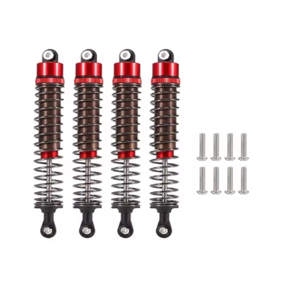 4Pcs 52mm-120mm Oil Filled Shocks for 1/10 RC Monster Trucks Buggy Truggy On Road Touring Drift Cars LC Racing Absima Upgrade (4pcs 110mm red)