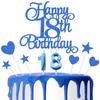 18th Birthday Cake Decoration, 18th Number Candle Happy Birthday Glitter Cake Decoration Card Anniversary Holiday Cake Decoration Insert Card view 1