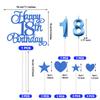 18th Birthday Cake Decoration, 18th Number Candle Happy Birthday Glitter Cake Decoration Card Anniversary Holiday Cake Decoration Insert Card view 2