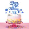 18th Birthday Cake Decoration, 18th Number Candle Happy Birthday Glitter Cake Decoration Card Anniversary Holiday Cake Decoration Insert Card view 3