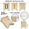 20 PCS Burlap Banner with 27 PCS Letters Stencil DIY Customizable Birthday Party Banners Decorations for Wedding, Camping view 2