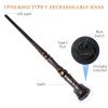 CharmFields Light Up Magic Wizard Wand with 5 Static Light Colors, Rechargeable Illuminating Resin Witch Wand for Kids Collection Cosplay, with Mini Stand Display, Rune view 4