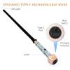 CharmFields Light Up Magic Wizard Wand with 5 Static Light Colors, Rechargeable Illuminating Resin Witch Wand for Kids Collection Cosplay, with Mini Stand Display, Shell view 3