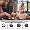 2 in 1 Wooden Chess and Checkers Set - Folding Magnetic Chess Board with Storage Slots, Chess Pieces, Portable Travel Chess Set for Adults & Kids, Includes Carry Bag view 2