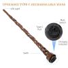 CharmFields Light Up Magic Wizard Wand with 5 Static Light Colors, Rechargeable Illuminating Resin Witch Wand for Kids Collection Cosplay, with Mini Stand Display, Blossom view 3