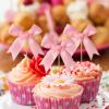 12pcs Pink Bow Cupcake Toppers, Bowknot Cupcake Toppers Pink Ribbon Bow Cake Topper Picks Birthday Decorations for Wedding Baby Shower Bachelorette Party view 4