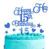 15th Birthday Cake Decoration, 15th Number Candle Happy Birthday Glitter Cake Decoration Card Anniversary Holiday Cake Decoration Insert Card view 4