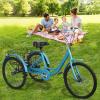 24 Inch Adult Tricycle, 7 Speed Three Wheel Bike with Dual Chain and Large Rear Basket, High Carbon Steel Frame Cruiser Trike for Women, Men, Seniors, Ideal for Shopping and Recreation Atrovirens view 3