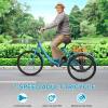 24 Inch Adult Tricycle, 7 Speed Three Wheel Bike with Dual Chain and Large Rear Basket, High Carbon Steel Frame Cruiser Trike for Women, Men, Seniors, Ideal for Shopping and Recreation Atrovirens view 4