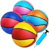 4 Packs Mini Basketballs 7 Inch Size 3 with Pump, Kids Small Basketball Set for Basketball Hoop Pool Party Games Indoor Outdoor Play Sports Toys Bouncy Basket Balls for Kids Toddlers 1-3 3-5 5-7 Gifts view 1