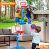 4 Packs Mini Basketballs 7 Inch Size 3 with Pump, Kids Small Basketball Set for Basketball Hoop Pool Party Games Indoor Outdoor Play Sports Toys Bouncy Basket Balls for Kids Toddlers 1-3 3-5 5-7 Gifts view 3
