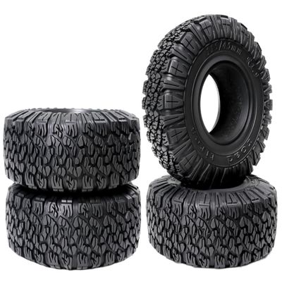1.9in RC Rubber Tires,115X45mm Wheel Tires Set for 1/10 RC Crawler Car Axial SCX10 III AXI03007 TRX4 RBX10 RC4WD D90 cc01 Redcat Gen8 Upgrade Part(Black)
