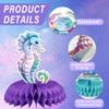 12PCS Mermaid Birthday Decorations Mermaid Birthday Honeycomb Centerpieces Mermaid Table Decorations for Under The Sea Party Decorations, Baby Shower, Ocean Theme Events, Kids Birthday Party Favors view 4