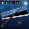 CharmFields Light Up Magic Wizard Wand with 5 Static Light Colors, Rechargeable Illuminating Resin Witch Wand for Kids Collection Cosplay, with Mini Stand Display, Bronzeware view 1