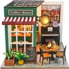 Wizardi Miniature Roombox Kit - Coffee Shop Dollhouse Kit view 2