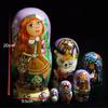RUTAVM Russian Dolls 7pcs Russian Dolls Traditional Matryoshka Wooden Toys Hand Painted Fairy Tale for Christmas Birthday Decor Nesting Dolls view 2
