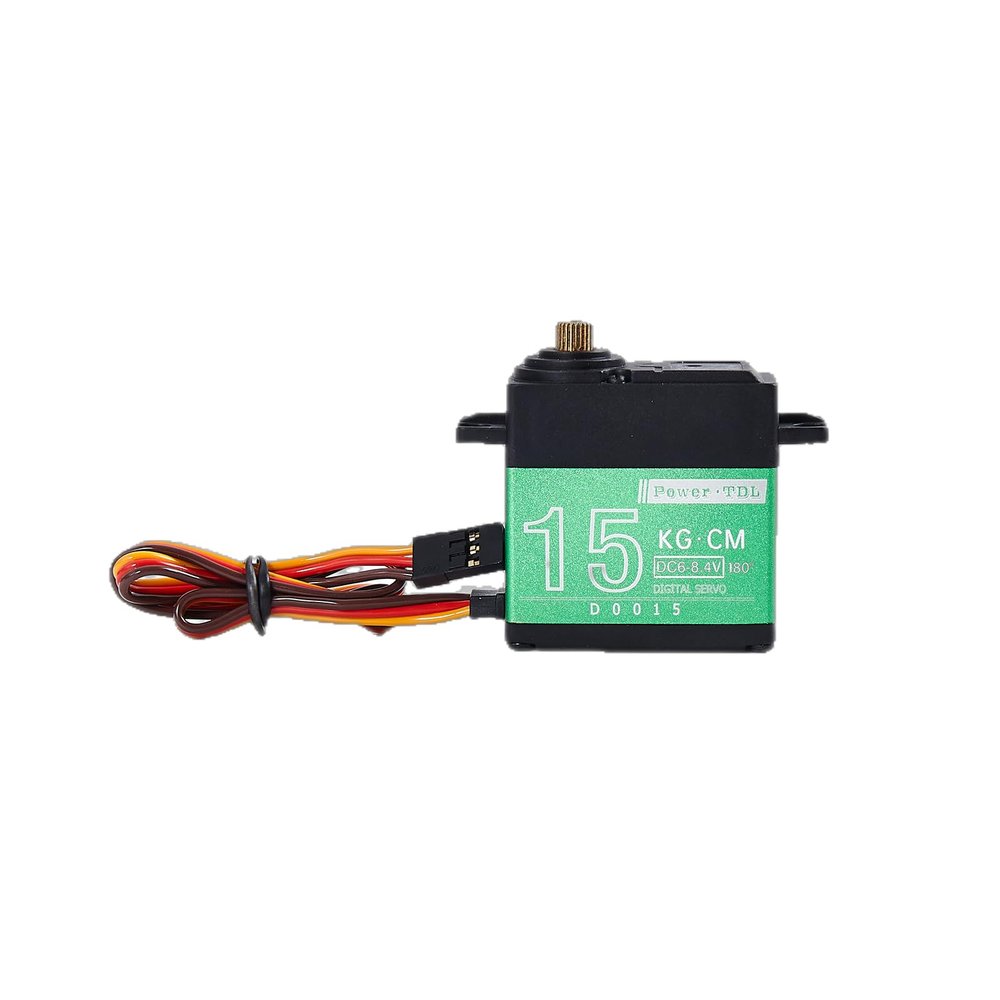 15KG RC Servo Motor Steering Servo Metal Gear Waterproof with 25T Servo Horn for RC Car Truck Boat Helicopter Model Parts, Control Angle 180 (Green-15kg)