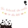 2025 Graduation Banner, Glittery She Believed She Could So She Did Banner Photo Props Banner for Party Home Classroom Decorations (Pink) view 3
