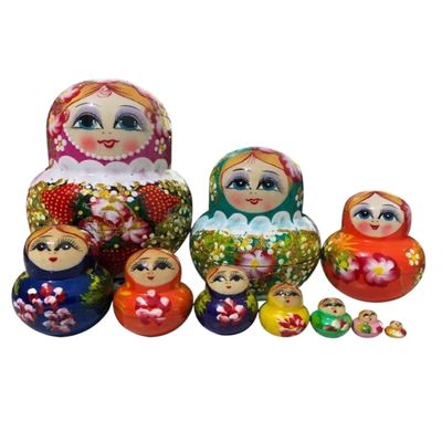 RUTAVM Russian Dolls 10Pcs Nesting Dolls Wooden Russian Nesting Matryoshka Dolls Girl Printed Nesting Doll Gift Nesting Dolls