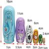RUTAVM Russian Dolls 6 Pcs Nesting Dolls Handmade Wooden Dolls Cartoon Animal Matryoshka Russian Nesting Dolls Wooden Set Nesting Dolls view 2