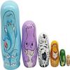 RUTAVM Russian Dolls 6 Pcs Nesting Dolls Handmade Wooden Dolls Cartoon Animal Matryoshka Russian Nesting Dolls Wooden Set Nesting Dolls view 4